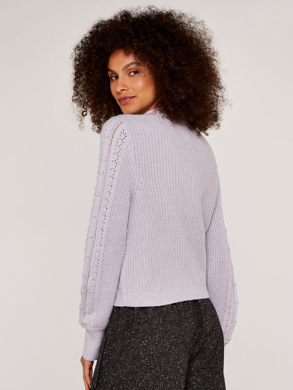 Chevron Cable Knit Jumper, Lilac, large