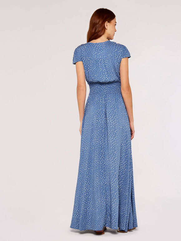 Textured Dot maxi Dress, Blue, large