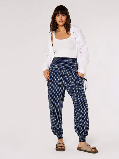Diamond Print Smocked Jogger