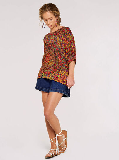Moroccan Mandala Oversize Top