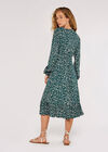 Silhouette Leaf Frill  Dress, Green, large