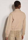 Herringbone Cotton Bomber Jacket , Stone, large