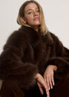 Luxe Faux Fur Short Jacket, Brown, large