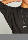 Ribbed Batwing Jumper, Dark Grey - Charcoal, large