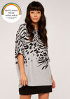 Leopard And Zebra Batwing Top, Grey, large