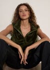 Fleece Zip-Through Gilet, Khaki, large