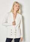 Rib Knitted Blazer, Cream, large