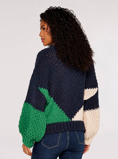 Colour Block Chunky Knit Jumper