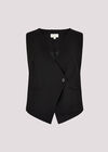 Tailored Asymmetric Waistcoat, Black, large