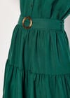 Belted Tiered Maxi Skirt, Green, large