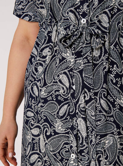 Curve Paisley Shirt Midi Dress