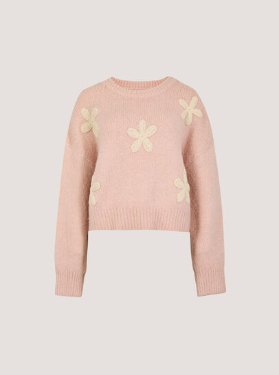 Daisy Applique Chunky Knit Jumper
