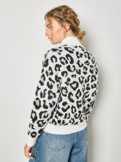 Sequin Leopard Print Jumper