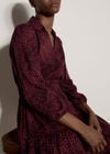 Blurred Spot Shirt Mini Dress, Burgundy, large
