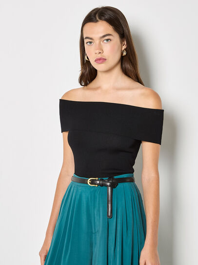 Rib Knit Bardot Top