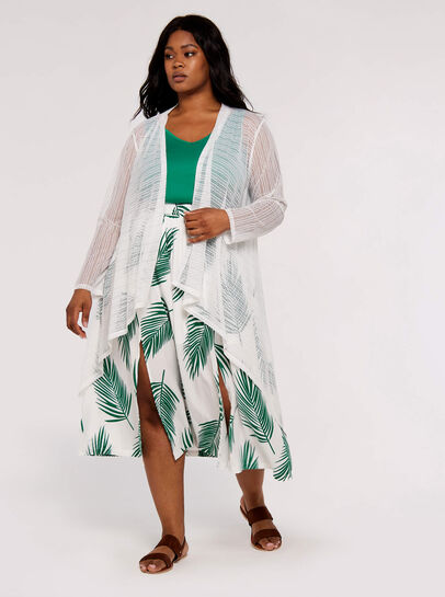 Curve Mesh Waterfall Cardigan