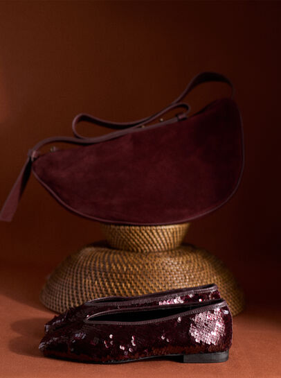 Sequin Embellished Ballerina Shoes