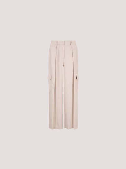 Wide Leg Fluid Cargo Trousers