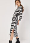 Monochrome Stripe Shirt Midi Dress, Black, large