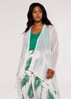 Curve Mesh Waterfall Cardigan, Cream, large