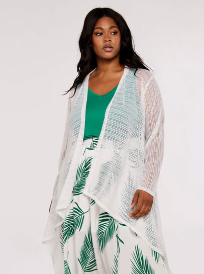 Curve Mesh Waterfall Cardigan