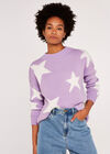 Pull étoiles, lilas, grand