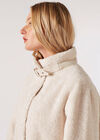 Tight Knit Borg Oversized Coat, Cream, large