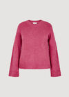 Curve Bell Sleeve Boucle Jumper, Fuchsia, large