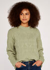 Cable Knit Jumper, Green, large