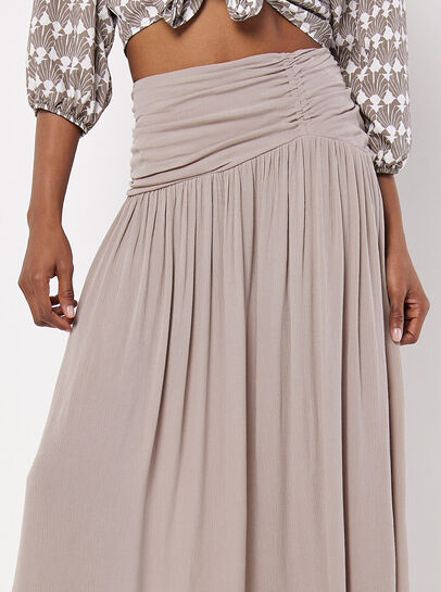 Textured Woven Midi Skirt