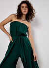 Cotton Wrap Bandeau Jumpsuit, Green, large