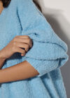 Soft Boucl&eacute; Oversized Long Jumper, Sky Blue, large