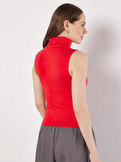 Jersey Roll Neck Tank Top