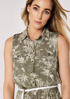 Palm Scene Midi Dress, Khaki, large