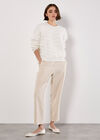 Fluffy Stripe Jumper, White, large