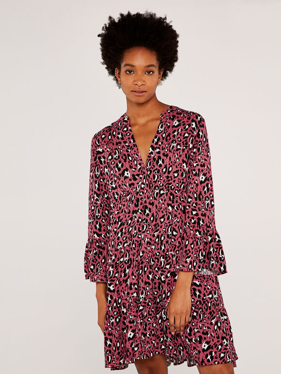 Leopard Print Dress, Lilac, large