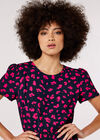 Floral Split Midi Dress, Navy, large