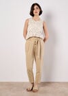 Straight Leg Paperbag Trousers, Stone, large