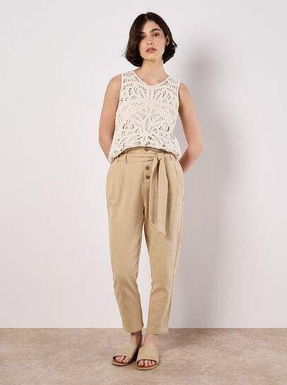 Straight Leg Paperbag Trousers