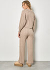 Twisted Cable Knit Wide Leg Trousers, Stone, large
