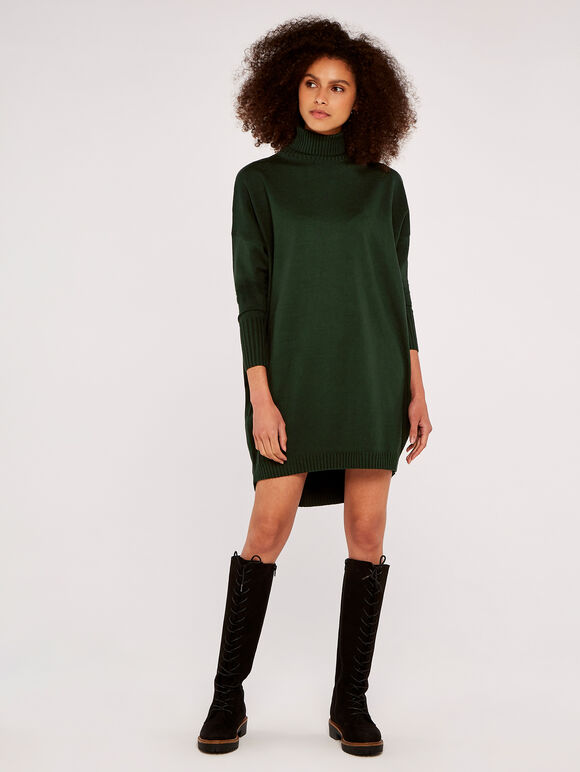 Roll Neck Knit Jumper Dress | Apricot Clothing
