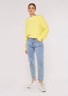 Fuzzy Crop Jumper, Yellow, large