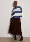 Chunky Knit Stripe Oversized Jumper, Blue, large