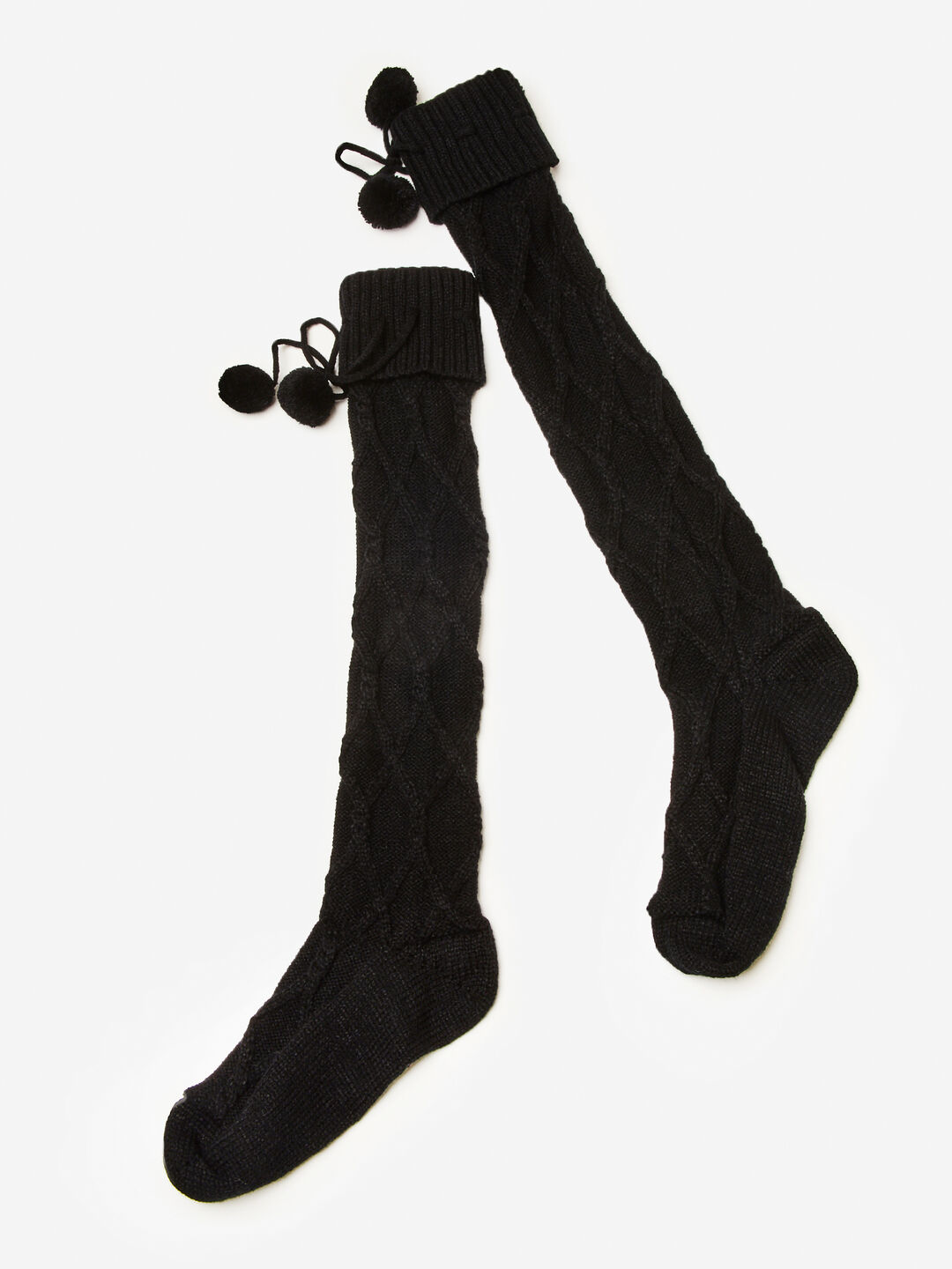 TJD  Pom Black knit Hat & Long Socks NEW cashmere-pom-pom-hat-MCA006-40  main image 2