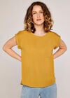 Split Back Tee, Mustard, large