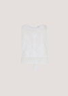 Back Bow Cotton Top, White, large