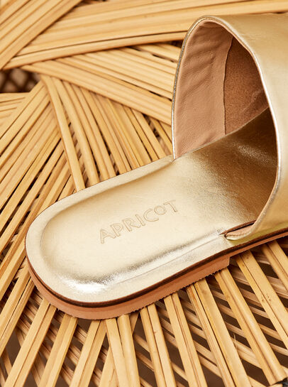 Gold Soft Leather Mules
