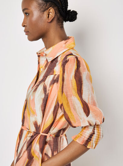 Painterly Swirls Shirt Mini Dress
