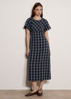 Check Print Midaxi Dress, Navy, large