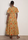 Stain Glass Floral Tiered Midaxi Dress, Orange, large